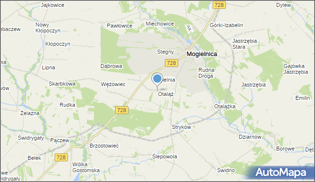 mapa Otaląż, Otaląż gmina Mogielnica na mapie Targeo
