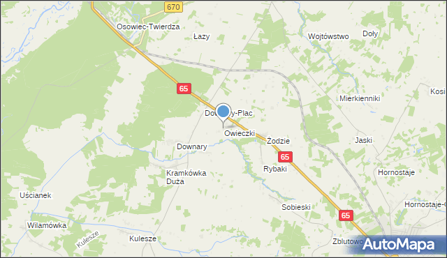 mapa Owieczki, Owieczki gmina Goniądz na mapie Targeo