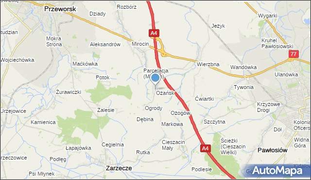 mapa Ożańsk, Ożańsk na mapie Targeo