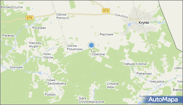 mapa Ozierskie, Ozierskie na mapie Targeo