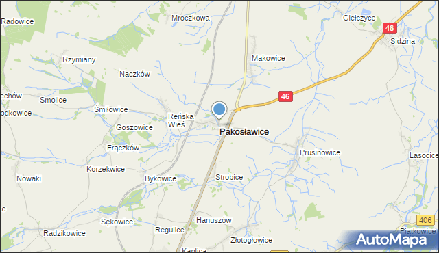 mapa Pakosławice, Pakosławice na mapie Targeo
