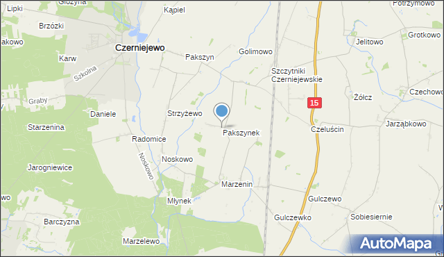 mapa Pakszynek, Pakszynek na mapie Targeo