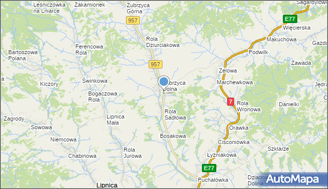 mapa Paluchówka, Paluchówka na mapie Targeo