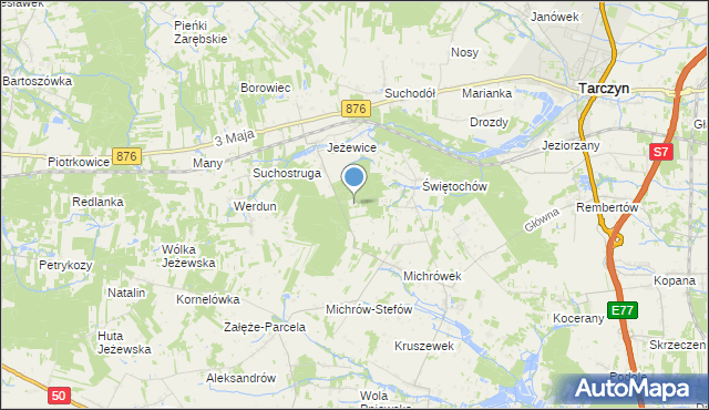 mapa Parcele-Jeżewice, Parcele-Jeżewice na mapie Targeo