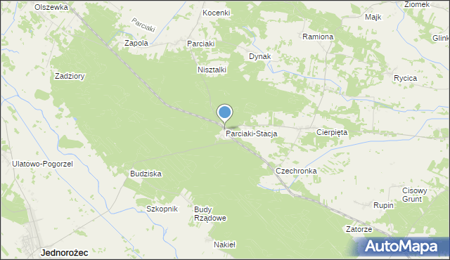mapa Parciaki-Stacja, Parciaki-Stacja na mapie Targeo