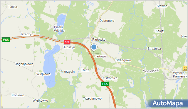 mapa Parłowo, Parłowo na mapie Targeo