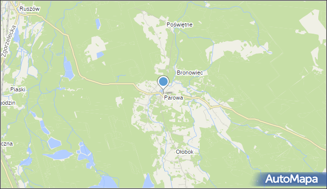 mapa Parowa, Parowa gmina Osiecznica na mapie Targeo