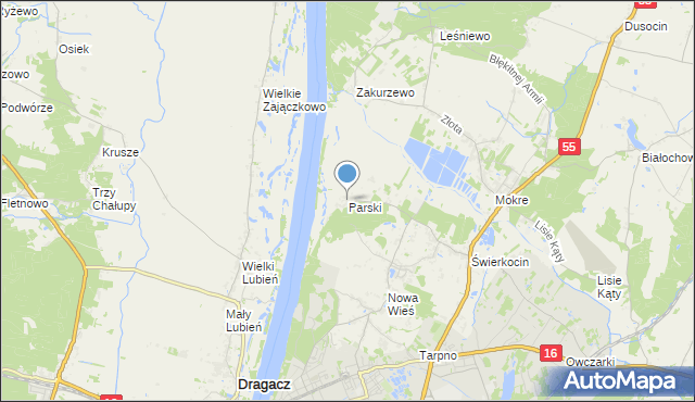 mapa Parski, Parski gmina Grudziądz na mapie Targeo