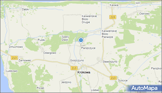 mapa Parszczyce, Parszczyce na mapie Targeo