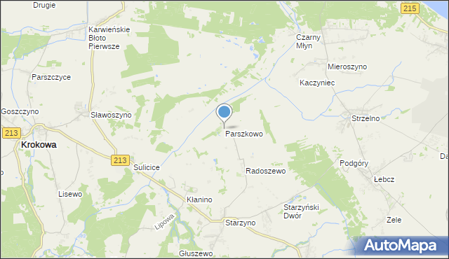 mapa Parszkowo, Parszkowo na mapie Targeo
