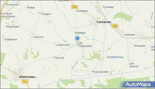 mapa Parzęczewo, Parzęczewo na mapie Targeo