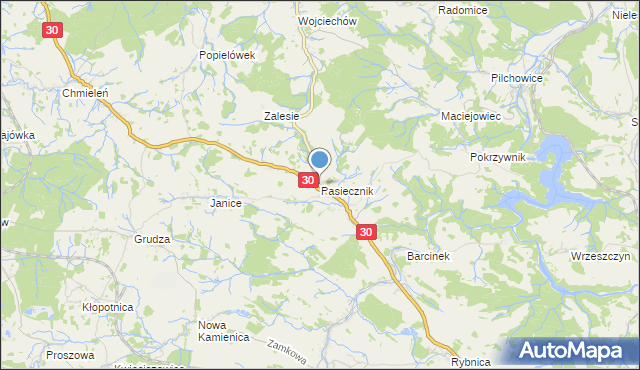 mapa Pasiecznik, Pasiecznik na mapie Targeo