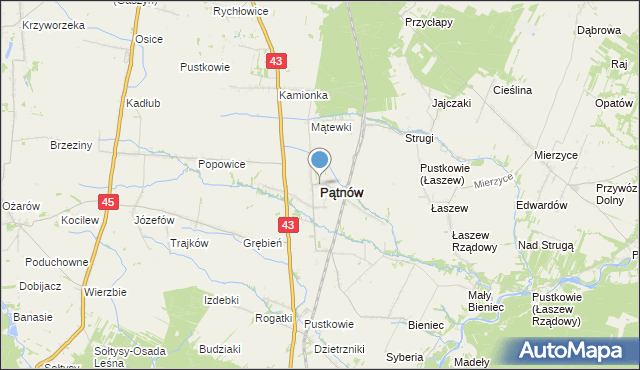 mapa Pątnów, Pątnów powiat wieluński na mapie Targeo