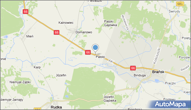 mapa Patoki, Patoki gmina Brańsk na mapie Targeo