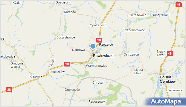 mapa Pawłowiczki, Pawłowiczki na mapie Targeo