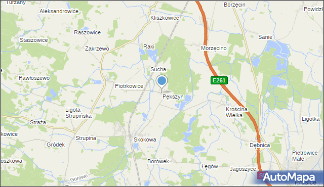 mapa Pększyn, Pększyn na mapie Targeo