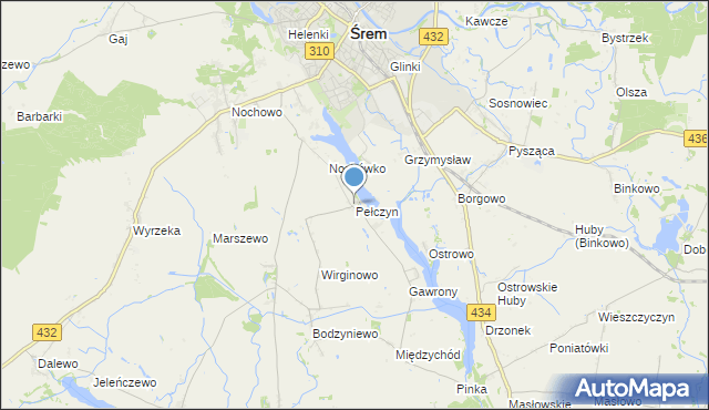 mapa Pełczyn, Pełczyn gmina Śrem na mapie Targeo