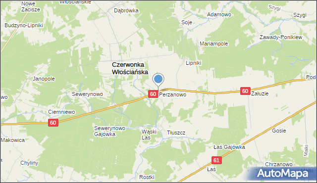 mapa Perzanowo, Perzanowo na mapie Targeo