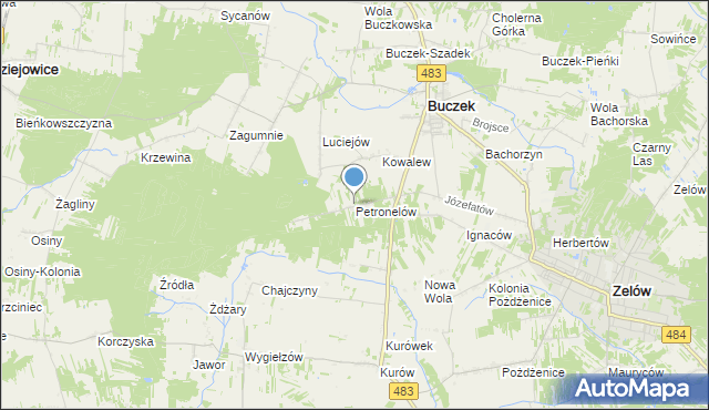 mapa Petronelów, Petronelów na mapie Targeo