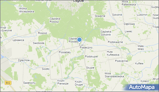 mapa Piaseczno, Piaseczno gmina Cegłów na mapie Targeo