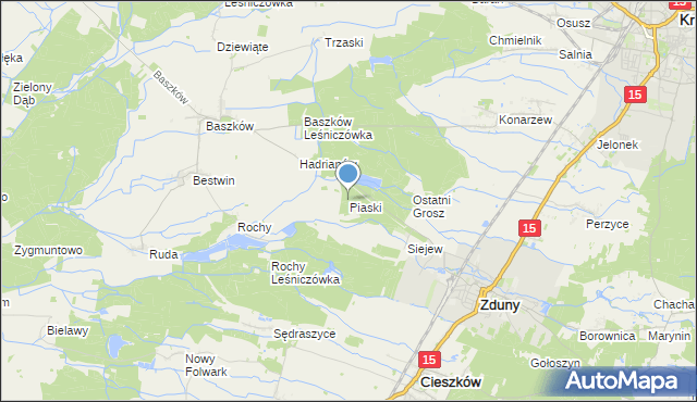 mapa Piaski, Piaski gmina Zduny na mapie Targeo