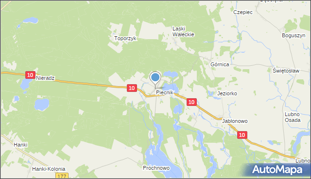 mapa Piecnik, Piecnik na mapie Targeo