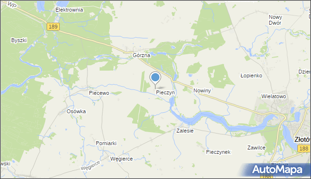 mapa Pieczyn, Pieczyn na mapie Targeo