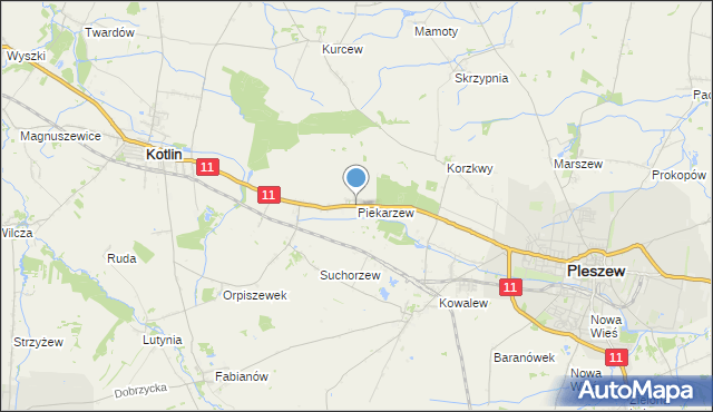 mapa Piekarzew, Piekarzew na mapie Targeo