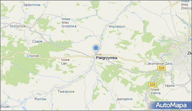 mapa Pielgrzymka, Pielgrzymka powiat złotoryjski na mapie Targeo