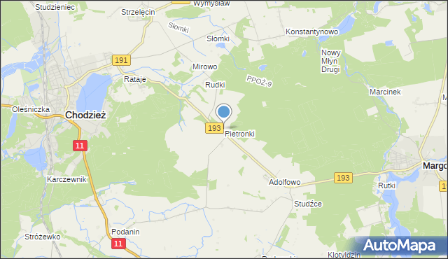 mapa Pietronki, Pietronki na mapie Targeo