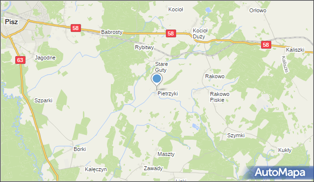 mapa Pietrzyki, Pietrzyki na mapie Targeo