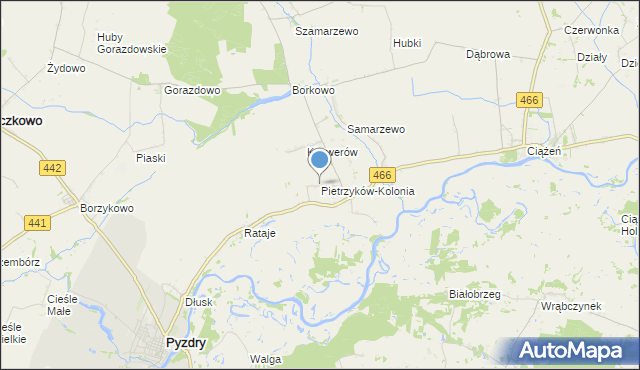 mapa Pietrzyków-Kolonia, Pietrzyków-Kolonia na mapie Targeo