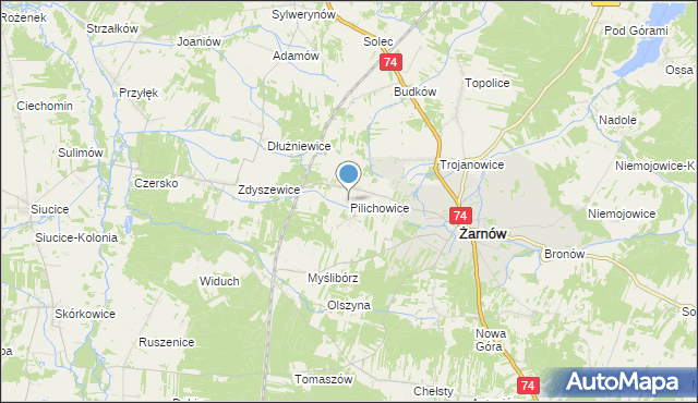 mapa Pilichowice, Pilichowice na mapie Targeo