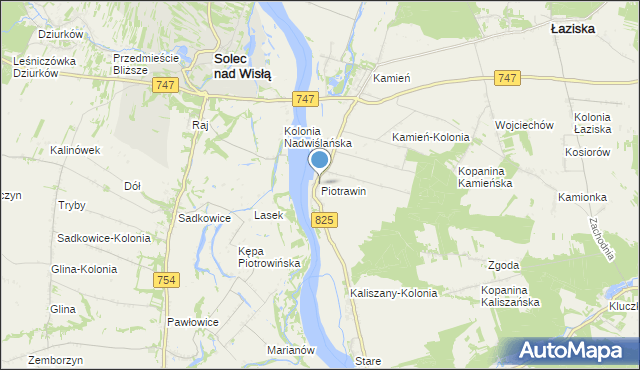 mapa Piotrawin, Piotrawin gmina Łaziska na mapie Targeo