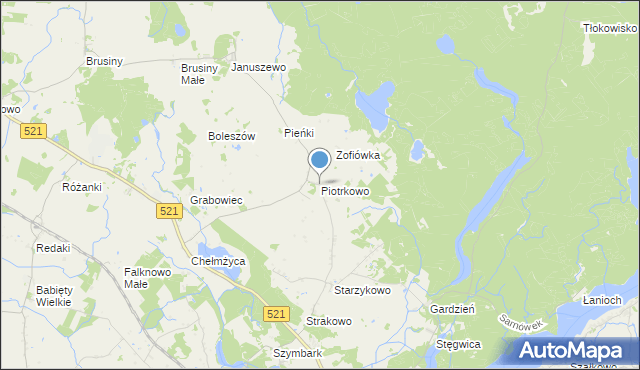 mapa Piotrkowo, Piotrkowo gmina Susz na mapie Targeo