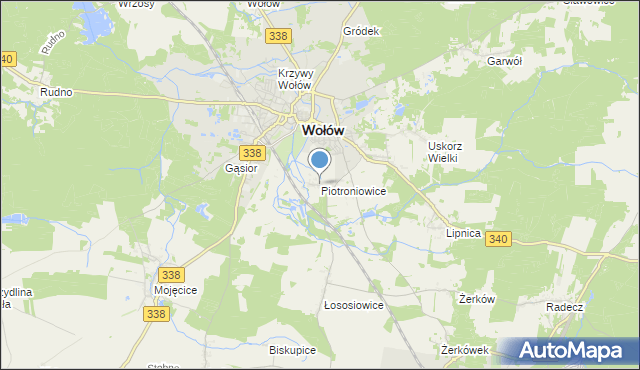 mapa Piotroniowice, Piotroniowice na mapie Targeo