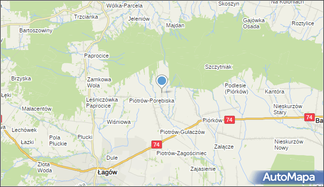 mapa Piotrów-Podłazy, Piotrów-Podłazy na mapie Targeo