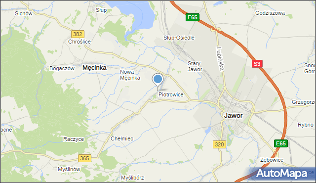 mapa Piotrowice, Piotrowice gmina Męcinka na mapie Targeo