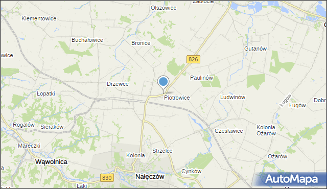 mapa Piotrowice, Piotrowice gmina Nałęczów na mapie Targeo