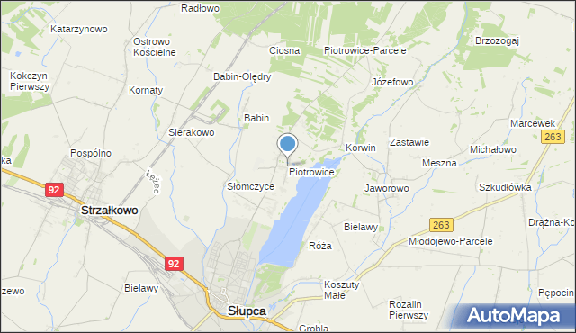 mapa Piotrowice, Piotrowice gmina Słupca na mapie Targeo