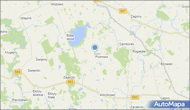 mapa Piotrowo, Piotrowo gmina Lubomino na mapie Targeo