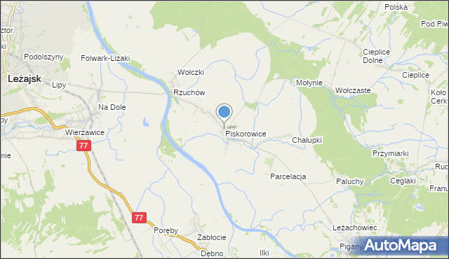 mapa Piskorowice, Piskorowice na mapie Targeo