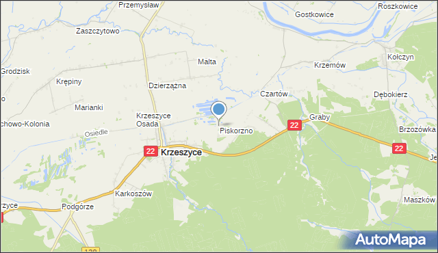 mapa Piskorzno, Piskorzno na mapie Targeo