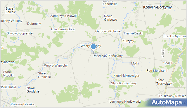 mapa Piszczaty-Kończany, Piszczaty-Kończany na mapie Targeo