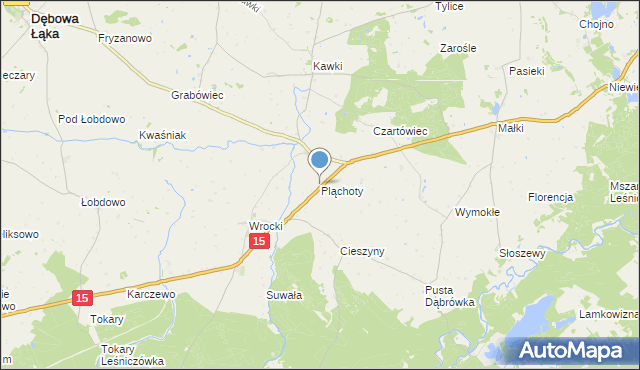 mapa Pląchoty, Pląchoty na mapie Targeo