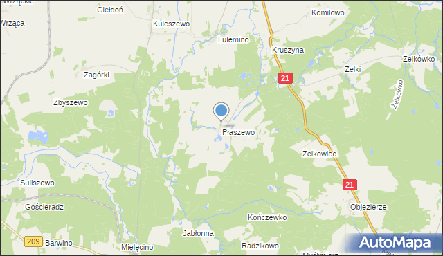 mapa Płaszewo, Płaszewo na mapie Targeo