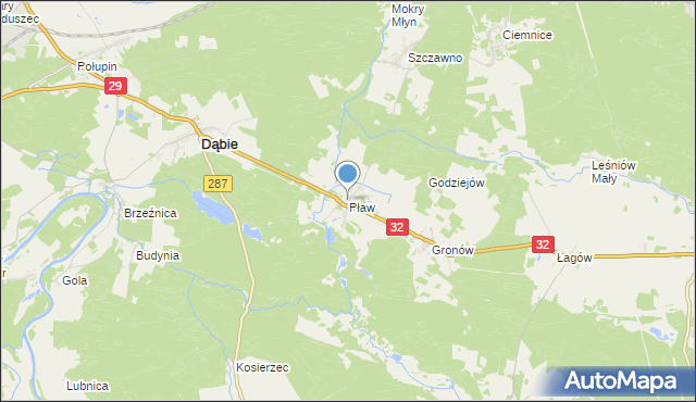 mapa Pław, Pław na mapie Targeo