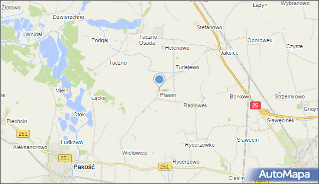 mapa Pławin, Pławin gmina Inowrocław na mapie Targeo