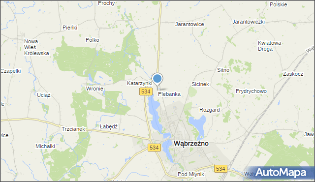 mapa Plebanka, Plebanka gmina Ryńsk na mapie Targeo