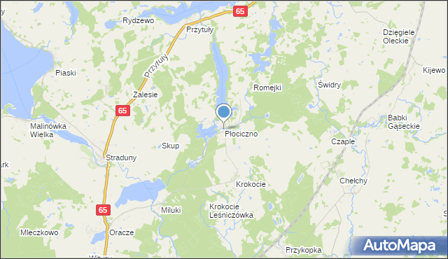 mapa Płociczno, Płociczno gmina Ełk na mapie Targeo